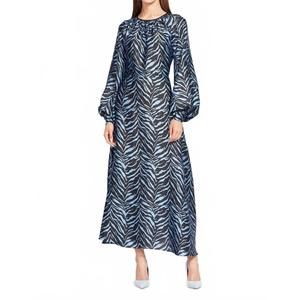 NEW EOLA satin midi dress in blue